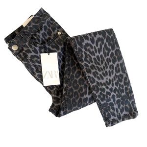 Zara cheetah high rise jeans